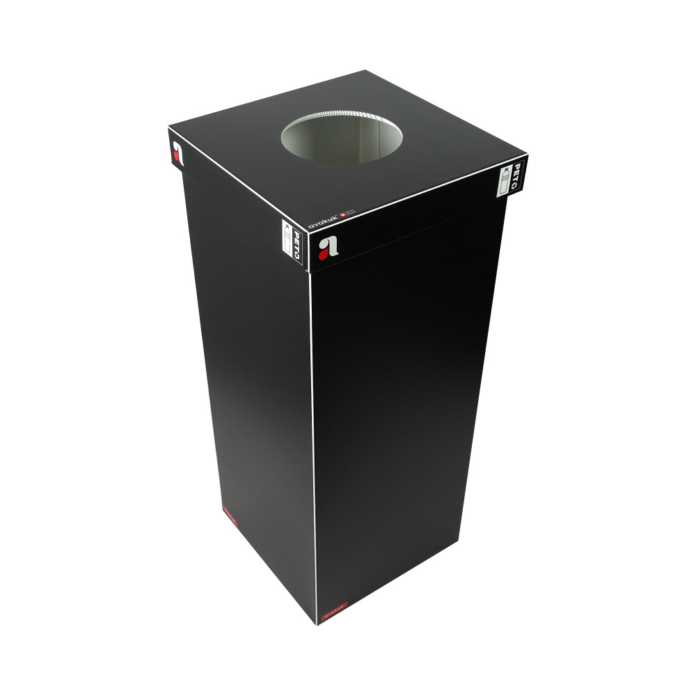 110 Liter Sammelbehälter schwarz für PET mit Deckel