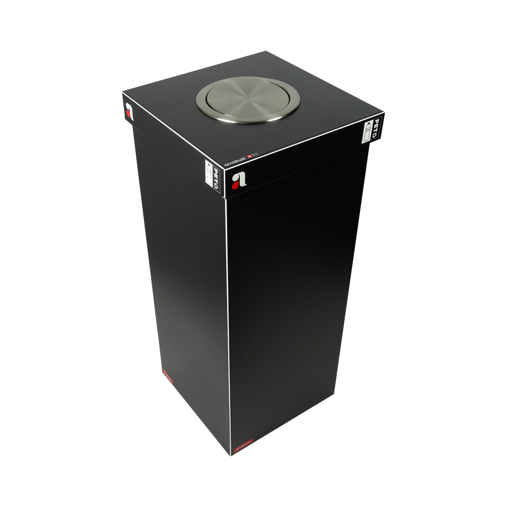 110 Liter Sammelbehälter schwarz für PET mit Deckel